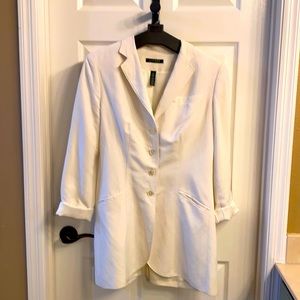 Off white linen and silk blazer